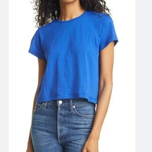 La Ligne Rickie Tee Slub Cotton Poppy Red Cropped